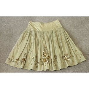 For The Republic Sequined Midi Skirt Flat Front Flared Womens Size 8